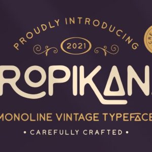 Tropikana Monoline Vintage Typeface