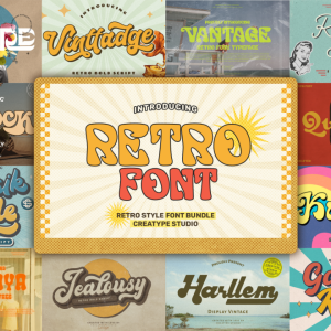 Retro Font Edition Font Bundle Preview Image