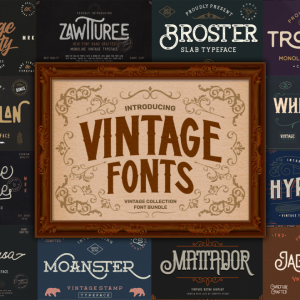 Vintage Fonts Edition Font Bundle Preview Image